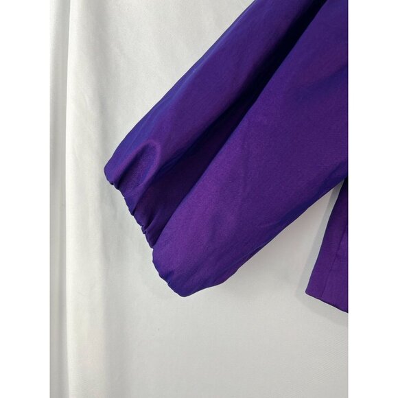 Samuel Dong Cropped Dress Jacket Womens Size S Iridescent Ruffles Music Note Zip - Picture 15 of 16